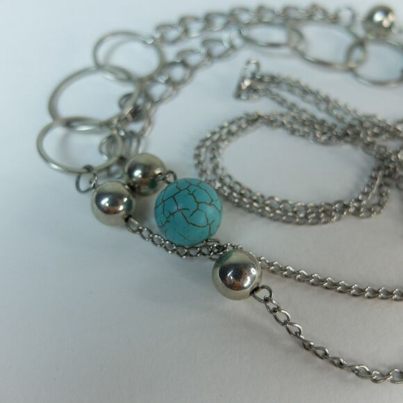 Long Necklace Western Style Turquoise Color Beads - Picture 7 of 8